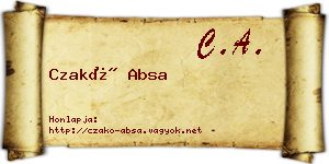 Czakó Absa névjegykártya